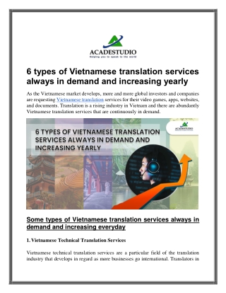 6 types of Vietnamese translation services always in demand and increasing yearly