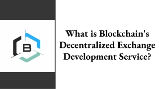 What is Blockchain's Decentralized Exchange Development Service_