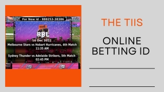 Online Betting Id | 8825-38386 | The TIIS