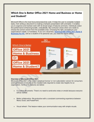 Which One Is Better Office 2021 Home and Business or Home and Student