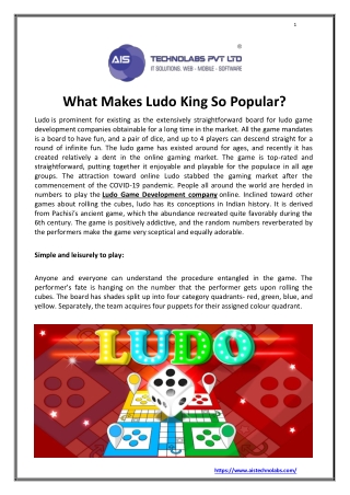 What Makes Ludo King So Popular?