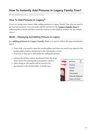 How To Add Pictures In Legacy | Displaying And Editing Pictures