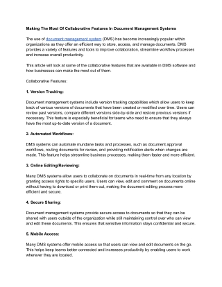 Making The Most Of Collaborative Features In Document Management Systems