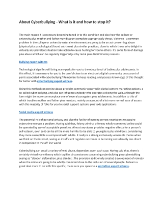 About Cyberbullying - What is it and how to stop it