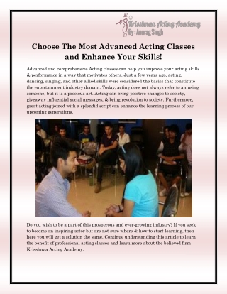 Best Acting Academy in Delhi