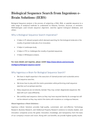 Biological Sequence Search from IEBS