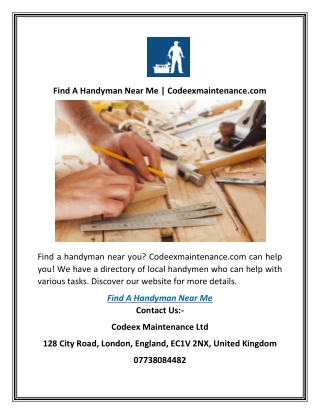 Find A Handyman Near Me | Codeexmaintenance.com