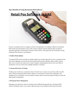 Retail Pos Software in UAE