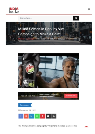 Milind Soman In Dark by Vim Campaign to Make a Point  