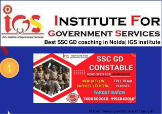 Best SSC GD coaching in Noida| IGS institute