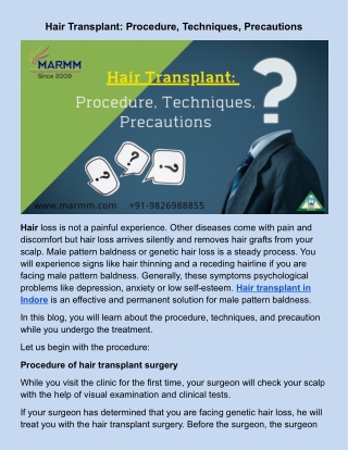 Hair Transplant_ Procedure, Techniques, Precautions.docx