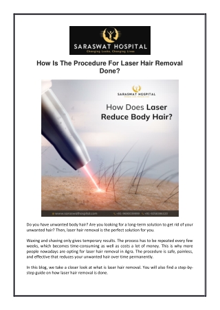 How Is The Procedure For Laser Hair Removal Done