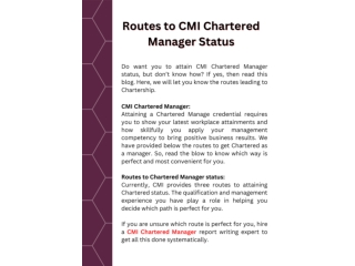 Routes to CMI Chartered Manager Status