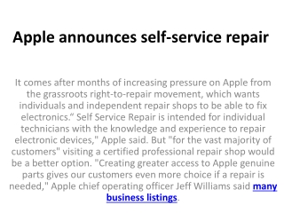 Apple announces self-service repair