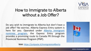 How to Immigrate to Alberta without a Job Offer