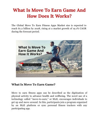 What Is Move To Earn Game And How It Works?