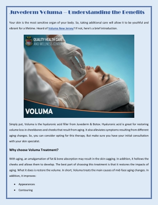 Juvederm Voluma – Understanding the Benefits