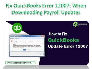 Fix QuickBooks Error 12007 When Downloading Payroll Updates