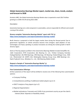 Automotive Bearings Market