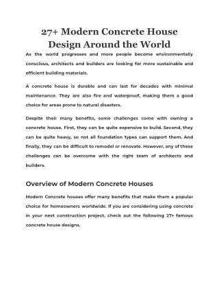 27  Modern Concrete House Design Around the World