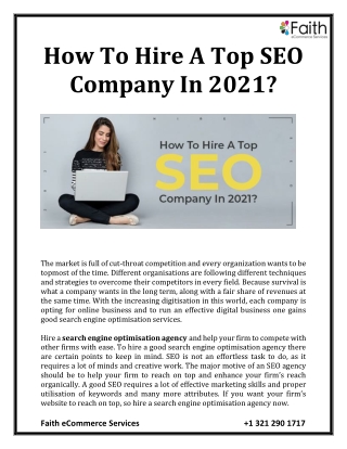 How To Hire A Top SEO Company In 2021?