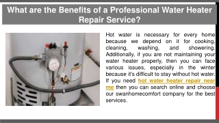 What are the Benefits of a Professional Water Heater Repair Service