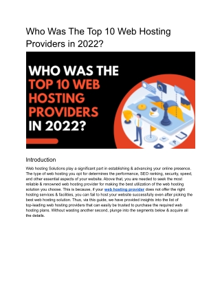 Who Was The Top 10 Web Hosting Providers in 2022?