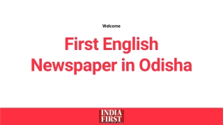 First English Newspaper in Odisha