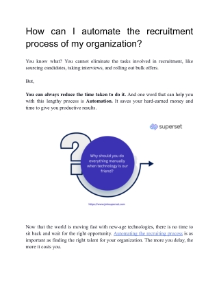 How can I automate the recruitment process of my organization_