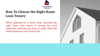 How To Choose the Right Home Loan Tenure