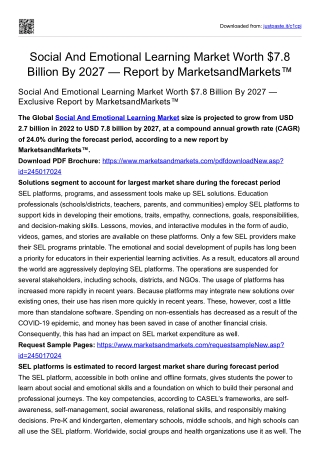 Social And Emotional Learning Market Worth $7.8 Billion By 2027