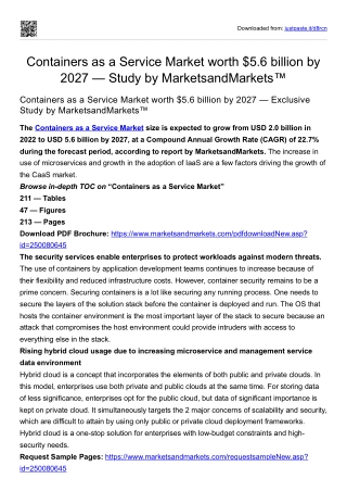 Containers as a Service Market worth $5.6 billion by 2027 — Exclusive Study