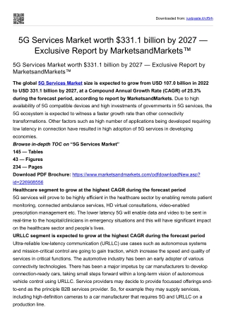 5G Services Market worth $331.1 billion by 2027 — Exclusive Report