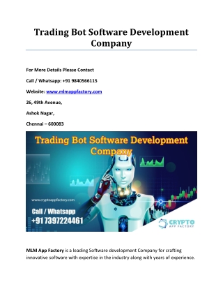 Trading Bot Software Development Company