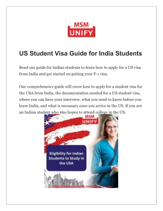 US Student Visa Guide for India Students