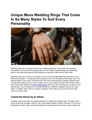 Mens Wedding Rings That Come In So Many Styles To Suit Every Personality