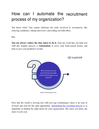 How can I automate the recruitment process of my organization_