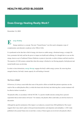 Does Energy Healing Really Work?