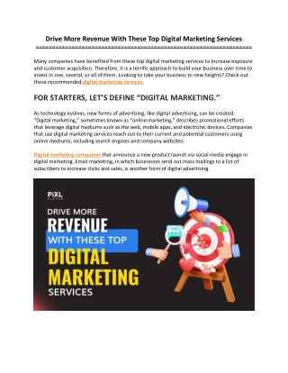 Drive More Revenue With These Top Digital Marketing Services