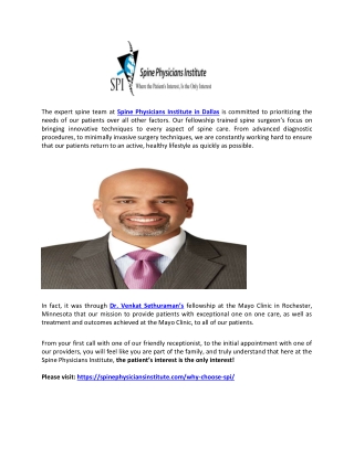 Spine Physicians Institute in Dallas