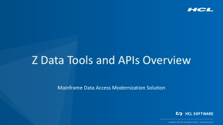 Z Data Tools and APIs Overview