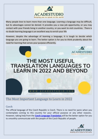 The Most Important Language to Learn in 2022