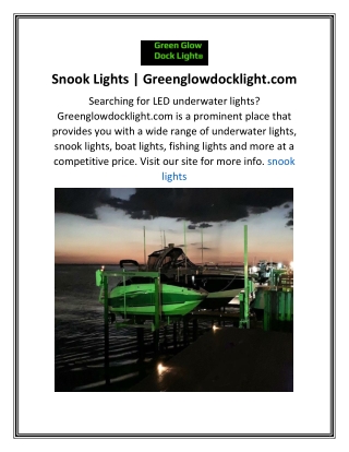 Snook Lights | Greenglowdocklight.com