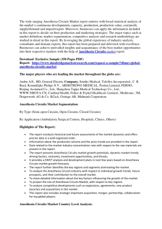 Anesthesia Circuits Market