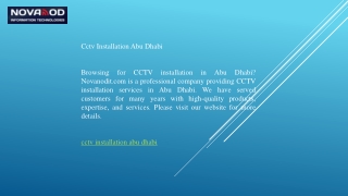 Cctv Installation Abu Dhabi  Novanodit.com