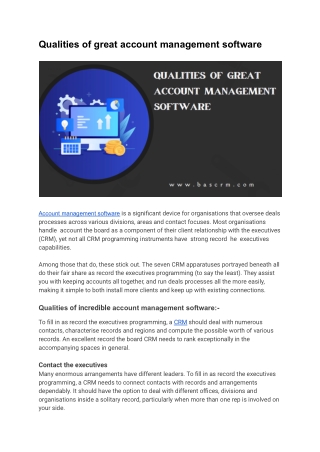 Qualities of great account management software