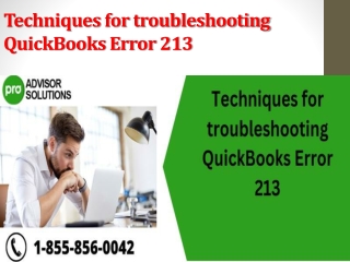 Techniques for troubleshooting QuickBooks Error 213