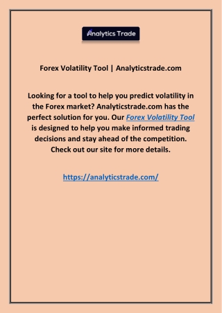 Forex Volatility Tool | Analyticstrade.com