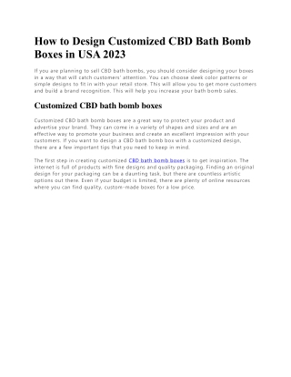 Custom Printed and Biodegradable CBD Bath Bomb Boxes in USA 2023 2