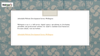 Affordable Website Development Service Wellington  Webxperts.co.nz